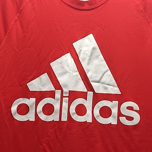 Adidas Mens T-shirt Athletic “Ultimate Tee” Size Small Red Logo - Picture 3 of 5